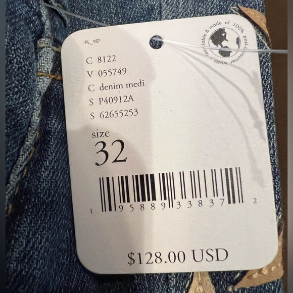 BNWT FREE PEOPLE DRIFTWOOD FLARE STAR JEANS 32 - Picture 3 of 3